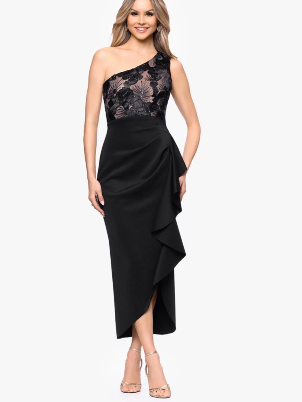 Betsey & Adam Women's One-Shoulder Midi Dress - NWT